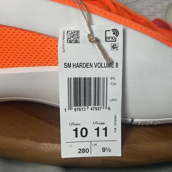 Adidas Harden Vol. 8 White Orange Basketball Rare Samples JP5446 Men’s Size 10 - Picture 8 of 9